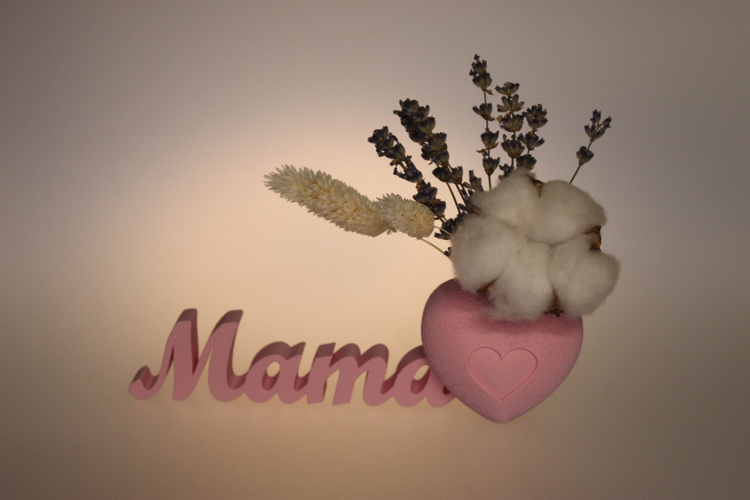 "Gând pentru Mama" – Vază Inimă Integrată 3D