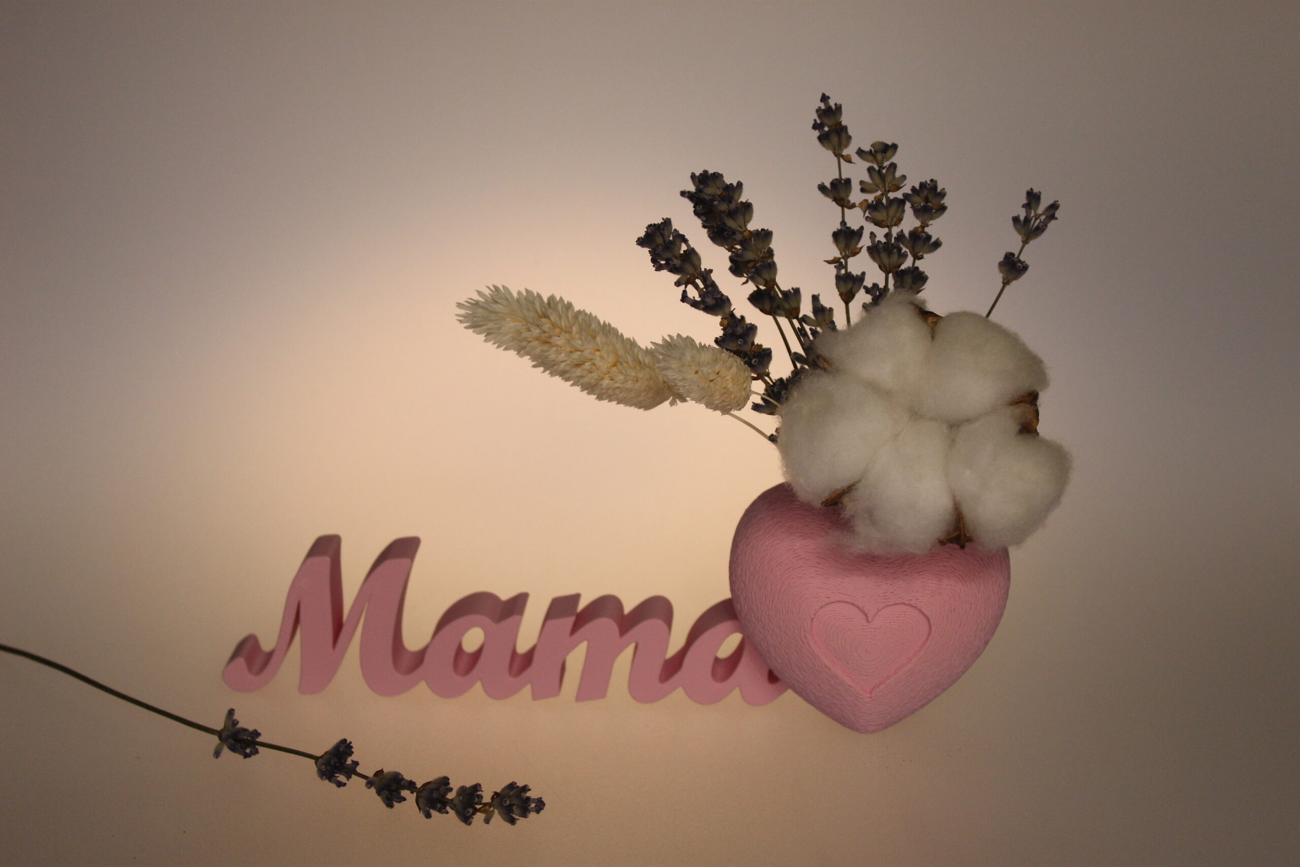 "Gând pentru Mama" – Vază Inimă Integrată 3D - imagine 3